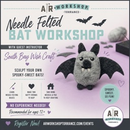 Needle Felting Bat Workshop at AR Workshop Torrance